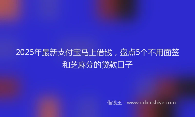 2025年最新支付宝马上借钱，盘点5个不用面签和芝麻分的贷款口子