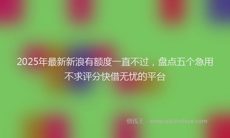 2025年最新新浪有额度一直不过，盘点五个急用不求评分快借无忧的平台