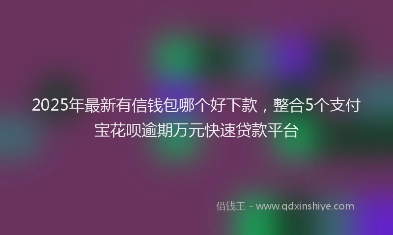 2025年最新有信钱包哪个好下款，整合5个支付宝花呗逾期万元快速贷款平台