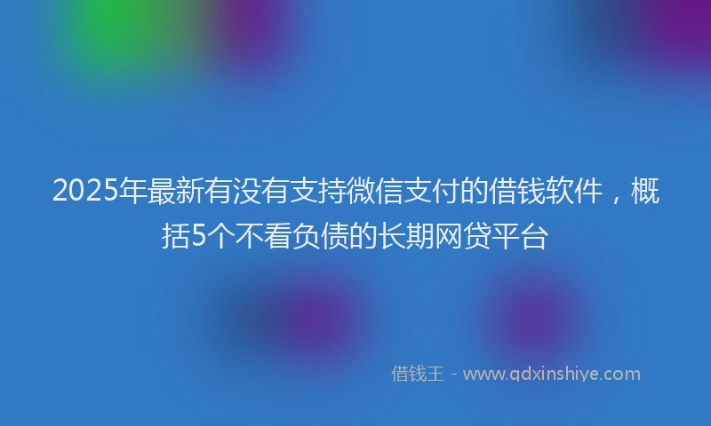 2025年最新有没有支持微信支付的借钱软件，概括5个不看负债的长期网贷平台