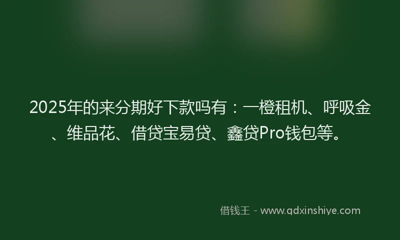 2025年的来分期好下款吗有：一橙租机、呼吸金、维品花、借贷宝易贷、鑫贷Pro钱包等。
