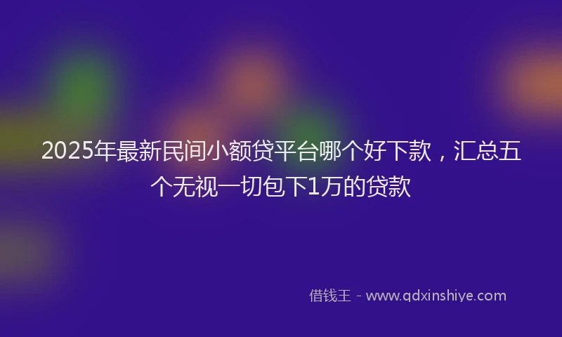 2025年最新民间小额贷平台哪个好下款，汇总五个无视一切包下1万的贷款