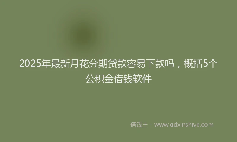 2025年最新月花分期贷款容易下款吗，概括5个公积金借钱软件