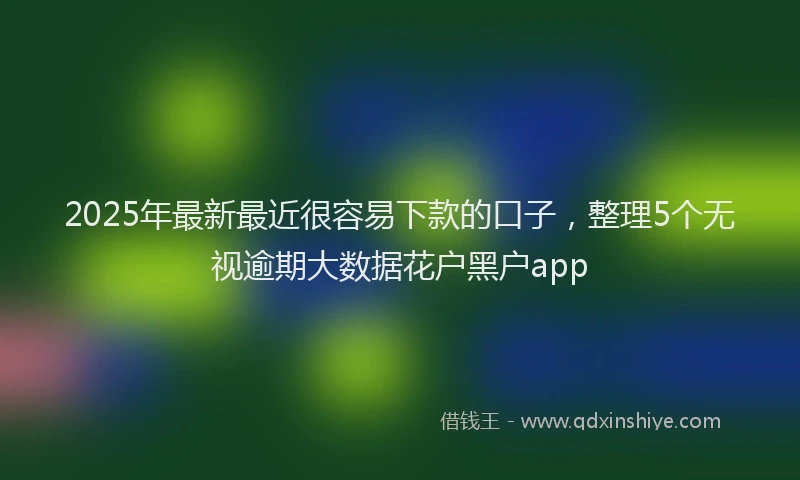 2025年最新最近很容易下款的口子，整理5个无视逾期大数据花户黑户app