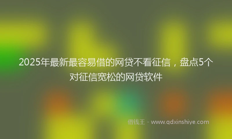 2025年最新最容易借的网贷不看征信，盘点5个对征信宽松的网贷软件