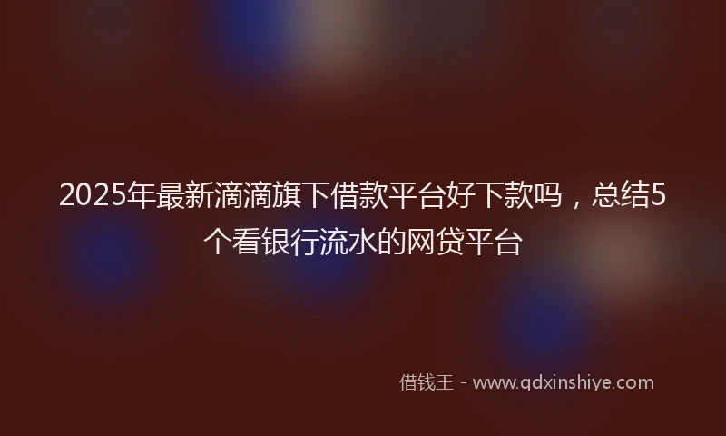 2025年最新滴滴旗下借款平台好下款吗，总结5个看银行流水的网贷平台