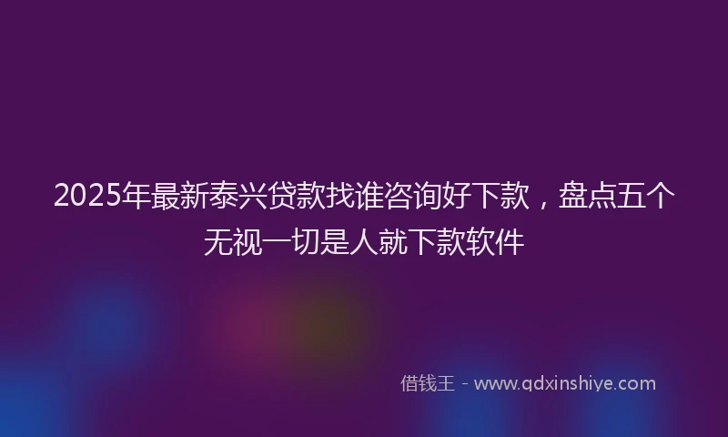 2025年最新泰兴贷款找谁咨询好下款，盘点五个无视一切是人就下款软件