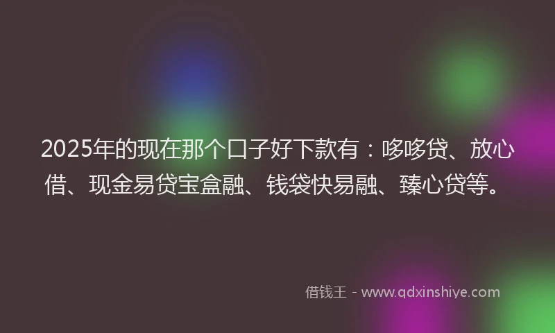 2025年的现在那个口子好下款有：哆哆贷、放心借、现金易贷宝盒融、钱袋快易融、臻心贷等。