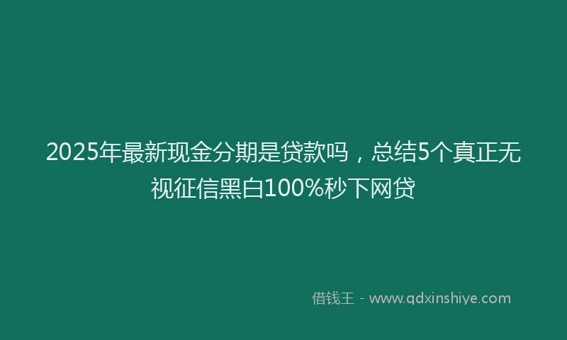 2025年最新现金分期是贷款吗，总结5个真正无视征信黑白100%秒下网贷