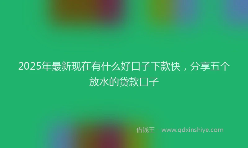 2025年最新现在有什么好口子下款快，分享五个放水的贷款口子