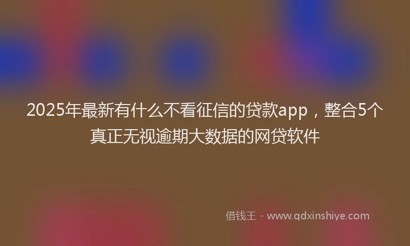 2025年最新有什么不看征信的贷款app，整合5个真正无视逾期大数据的网贷软件