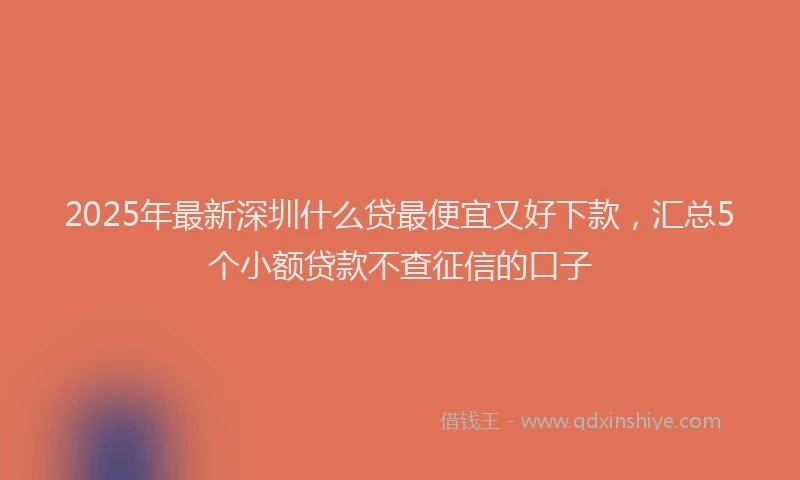 2025年最新深圳什么贷最便宜又好下款，汇总5个小额贷款不查征信的口子