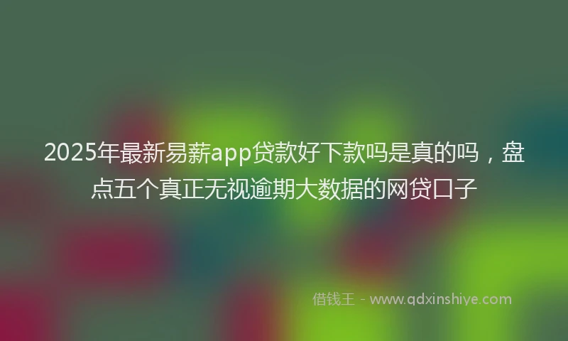 2025年最新易薪app贷款好下款吗是真的吗，盘点五个真正无视逾期大数据的网贷口子