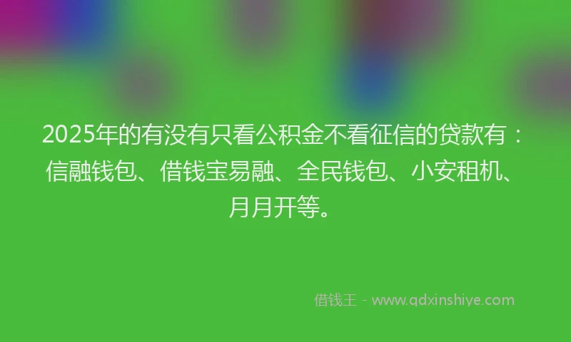 2025年的有没有只看公积金不看征信的贷款有：信融钱包、借钱宝易融、全民钱包、小安租机、月月开等。