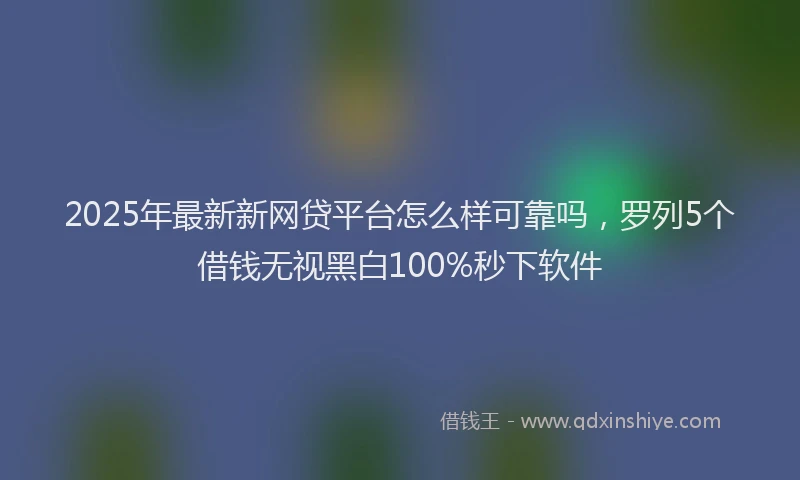 2025年最新新网贷平台怎么样可靠吗，罗列5个借钱无视黑白100%秒下软件