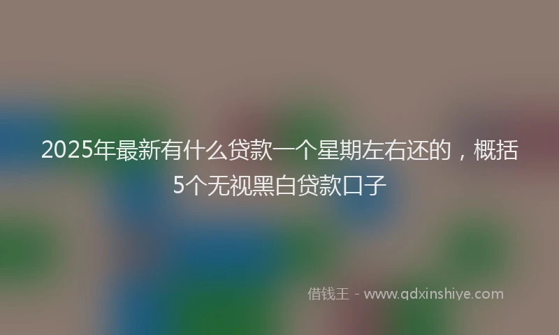 2025年最新有什么贷款一个星期左右还的，概括5个无视黑白贷款口子