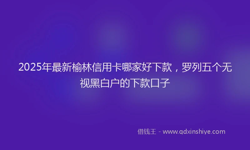 2025年最新榆林信用卡哪家好下款，罗列五个无视黑白户的下款口子