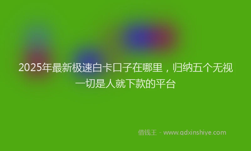 2025年最新极速白卡口子在哪里，归纳五个无视一切是人就下款的平台