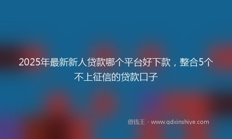 2025年最新新人贷款哪个平台好下款，整合5个不上征信的贷款口子