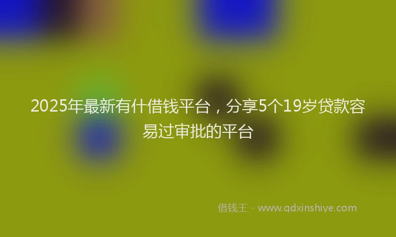 2025年最新有什借钱平台，分享5个19岁贷款容易过审批的平台