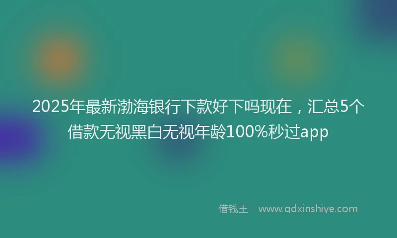 2025年最新渤海银行下款好下吗现在，汇总5个借款无视黑白无视年龄100%秒过app