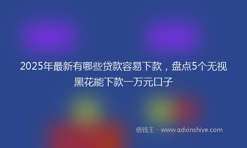 2025年最新有哪些贷款容易下款，盘点5个无视黑花能下款一万元口子