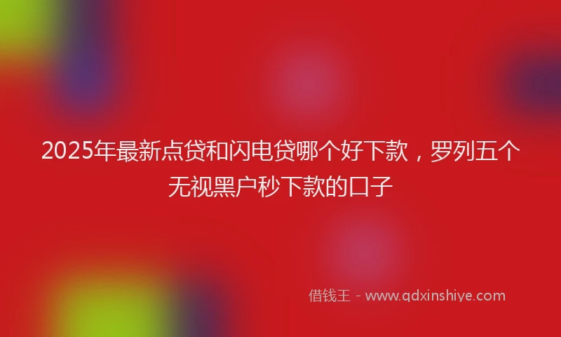 2025年最新点贷和闪电贷哪个好下款，罗列五个无视黑户秒下款的口子