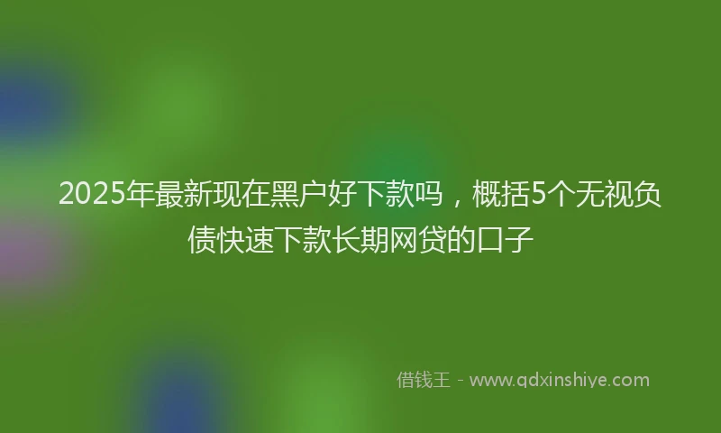 2025年最新现在黑户好下款吗，概括5个无视负债快速下款长期网贷的口子
