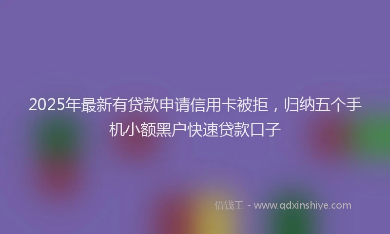 2025年最新有贷款申请信用卡被拒，归纳五个手机小额黑户快速贷款口子