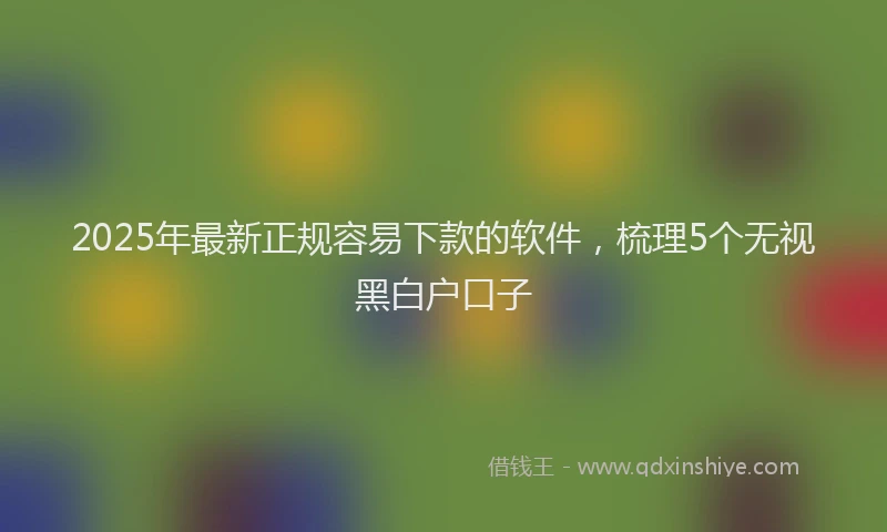 2025年最新正规容易下款的软件，梳理5个无视黑白户口子