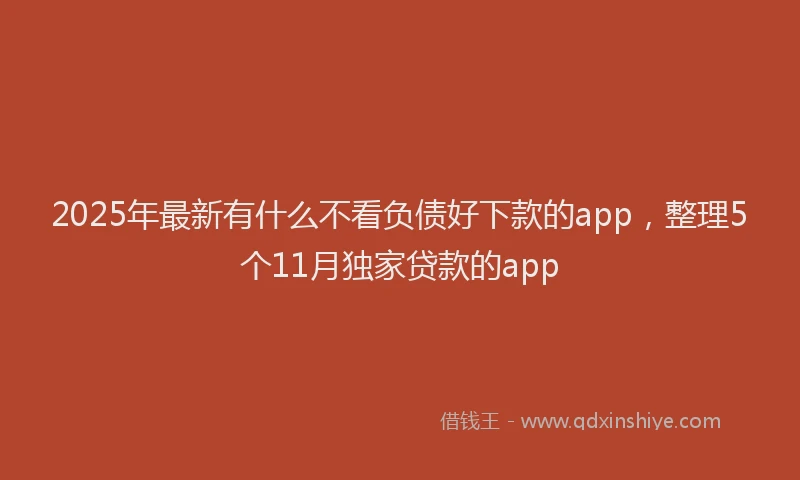 2025年最新有什么不看负债好下款的app，整理5个11月独家贷款的app