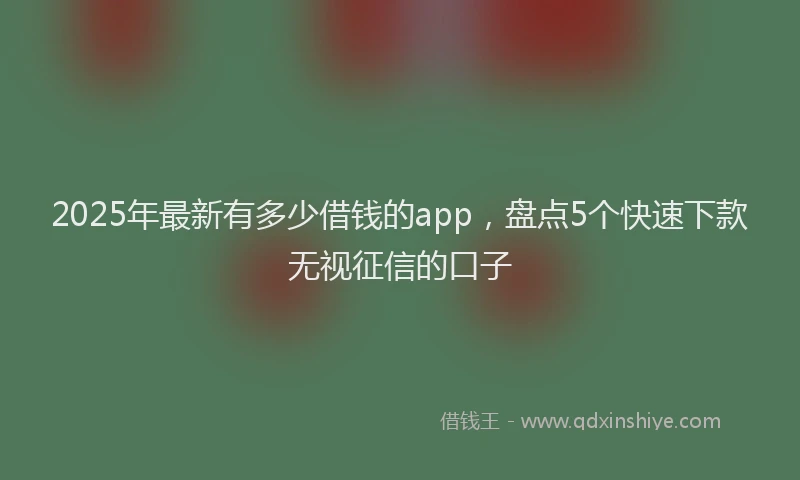 2025年最新有多少借钱的app，盘点5个快速下款无视征信的口子