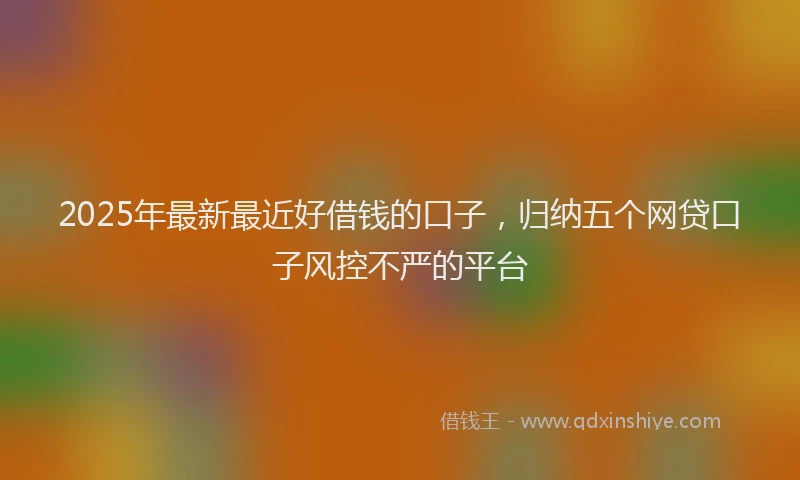 2025年最新最近好借钱的口子，归纳五个网贷口子风控不严的平台
