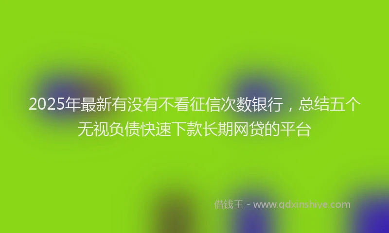 2025年最新有没有不看征信次数银行，总结五个无视负债快速下款长期网贷的平台