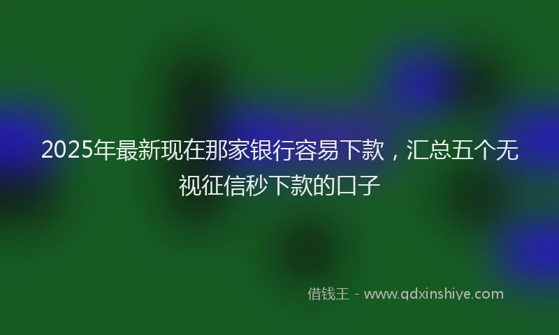 2025年最新现在那家银行容易下款，汇总五个无视征信秒下款的口子