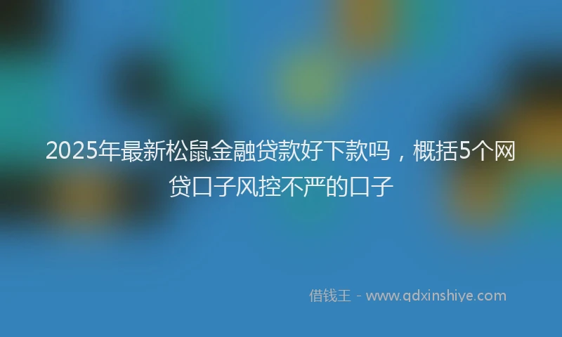 2025年最新松鼠金融贷款好下款吗，概括5个网贷口子风控不严的口子