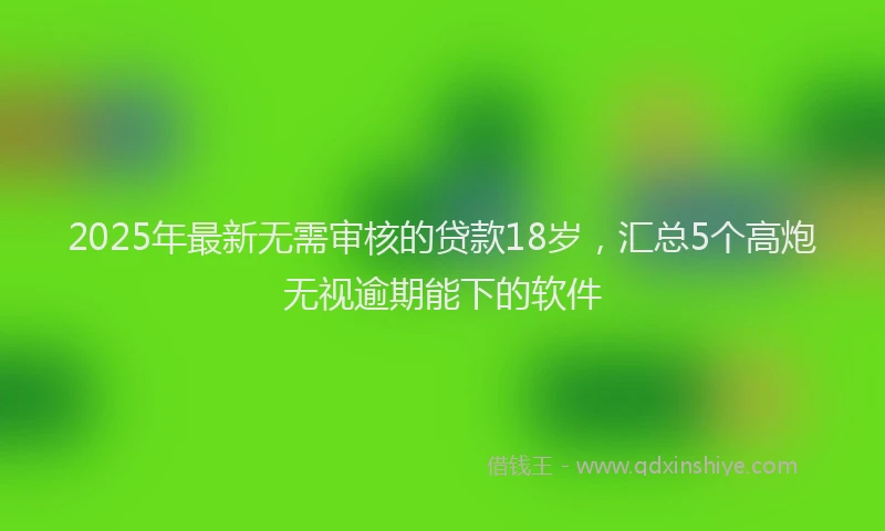 2025年最新无需审核的贷款18岁，汇总5个高炮无视逾期能下的软件