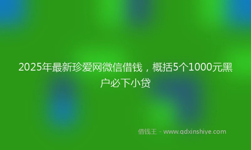2025年最新珍爱网微信借钱，概括5个1000元黑户必下小贷