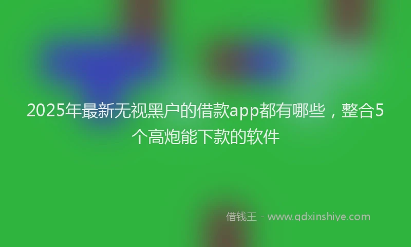 2025年最新无视黑户的借款app都有哪些，整合5个高炮能下款的软件