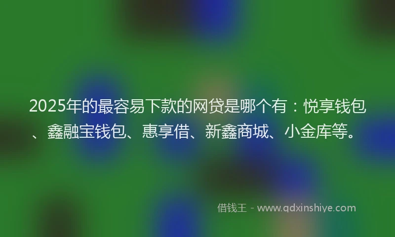 2025年的最容易下款的网贷是哪个有：悦享钱包、鑫融宝钱包、惠享借、新鑫商城、小金库等。