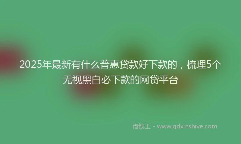 2025年最新有什么普惠贷款好下款的，梳理5个无视黑白必下款的网贷平台