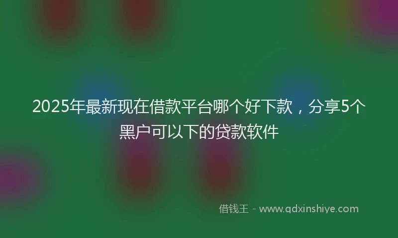 2025年最新现在借款平台哪个好下款，分享5个黑户可以下的贷款软件