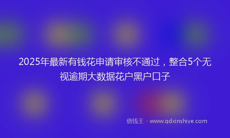2025年最新有钱花申请审核不通过，整合5个无视逾期大数据花户黑户口子