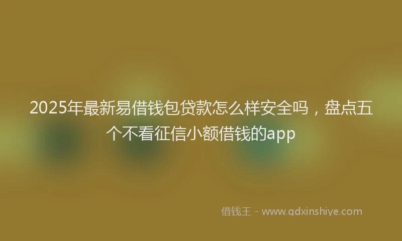 2025年最新易借钱包贷款怎么样安全吗，盘点五个不看征信小额借钱的app