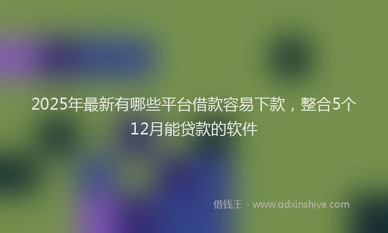 2025年最新有哪些平台借款容易下款，整合5个12月能贷款的软件