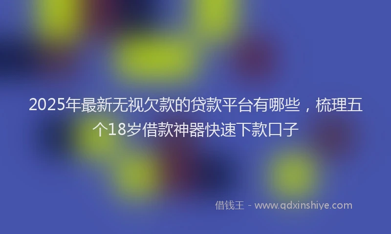 2025年最新无视欠款的贷款平台有哪些，梳理五个18岁借款神器快速下款口子