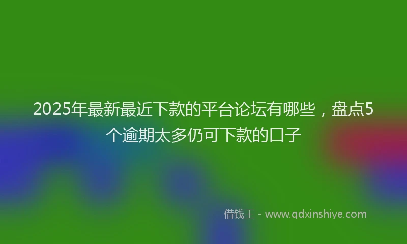 2025年最新最近下款的平台论坛有哪些，盘点5个逾期太多仍可下款的口子