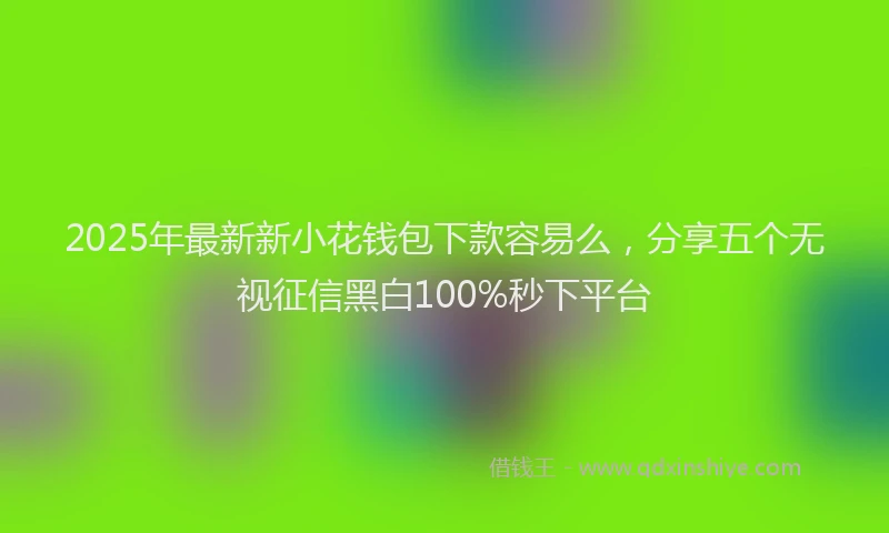 2025年最新新小花钱包下款容易么，分享五个无视征信黑白100%秒下平台