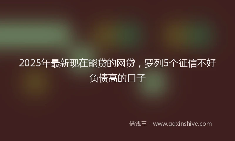 2025年最新现在能贷的网贷，罗列5个征信不好负债高的口子