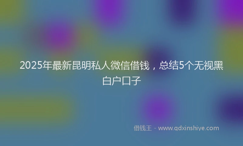 2025年最新昆明私人微信借钱，总结5个无视黑白户口子